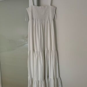 Zara White Tiered Dress